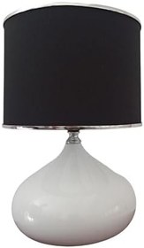 Resim Bohhem Serenay Metal Beyaz Gövdeli Elite Abajur Gümüş Detay Siyah Başlık Siyah 