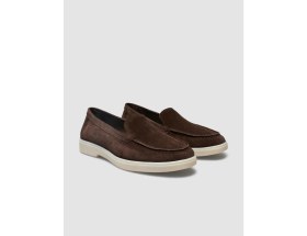 Resim Cabani MonaMae %100 Hakiki Deri Kahverengi Süet Kadın Loafer 