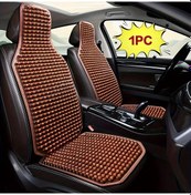 Resim Honeybeeshop Kahverengi Ahşap Boncuklu Araba Koltuk Kılıfı Masaj Sırt Desteği Yaz Serinletici Yastık 