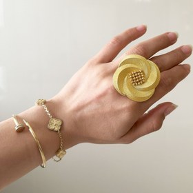 Resim Kelt Tarzı Yaşam Döngüsü Tohum Çiçeği Tül Lüks Altın Yüzük AO12 - 16 