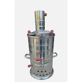 Resim Paslanmaz Alüminyum Alaşımlı Çelik Kömürlü Semaver - 5 Litre - Bahçe & Piknik Tipi 
