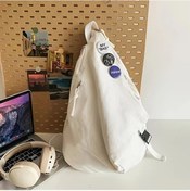 Resim Fochsia Beyaz Vintage Canvas Sırt Çantası - Ayarlanabilir Askı Ve Çok Cepli Daypack Beyaz 