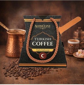 Resim Altıncezve Türk Kahvesi 80 Gr - Hediyelik Cezve Maketi Kutuda Türk Kahvesi 