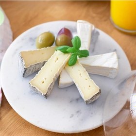 Resim Akayev Mermer Beyaz 25 Cm Ahşap Boncuk Ayaklı Cam Fanus - Ekmek Ve Kek Standı - Pasta Standı Beyaz 