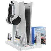 Resim Ps5 İçin İplay Disk Depolama Raflı Ana Bilgisayar Soğutma Kolu Şarj Tabanı 