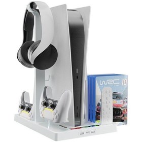 Resim Ps5 İçin İplay Disk Depolama Raflı Ana Bilgisayar Soğutma Kolu Şarj Tabanı 