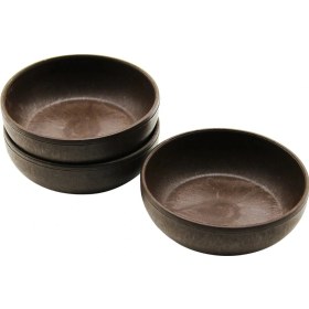 Resim 3pcs Naturel Plastik Çerezlik Çap: 10cm - Derinlik: 3cm Kahverengi 