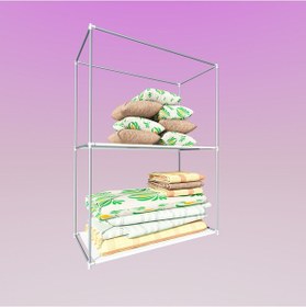 Resim Dzgn Home Çelik Metal Borulu Yorgan Hurcu Yüklük Gardırop-bej Bej 