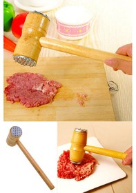 Resim Ahşap İki Yönlü Et Döveceği Et Yumuşatıcı Çekiç 2 Adet 