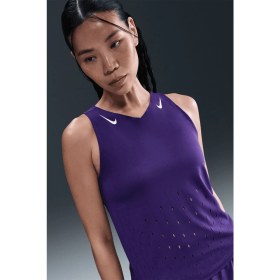 Resim Nike Dri Fit Aeroswift Running Adv Singlet Tank Top Purple Lazer Kesim Koşu Atleti Mor 