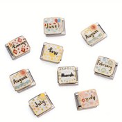 Resim 1 adet Paslanmaz Çelik Boncuk Çeşitli Stiller Aylar Bileklik, 9x10mm, DIY Kolye Küpe Takı Anahtarlık El Sanatları Moda Herkes İçin DIY Aksesuar 