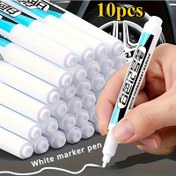 Resim 10 adet Beyaz Su Geçirmez Yağ Geçirmez Solmayan Hızlı Kuruyan Büyük Baş Kalın Baş Yağlı Marker Kalemi Lastik Kalemi, Okula Dönüş, Okul Malzemeleri, Kawaii Kırtasiye, Okul İçin Renkler, Kırtasiye, Yazma Kalemleri 