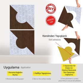 Resim Kendinden Yapışkanlı Parke Pvc Zemin Kaplama Duvar Paneli Mermer Teak 40X40 cm 0,64 M²/4 Adet 