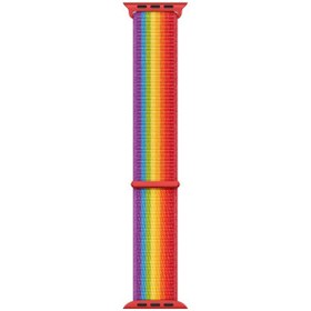 Resim Microsonic Apple Watch Series 5 40mm Hasırlı Kordon Woven Sport Loop Pride Edition 