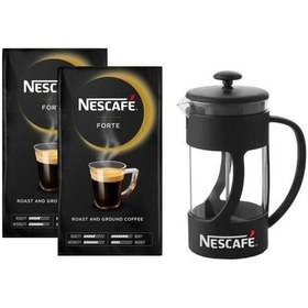 Resim Nescafe Forte Filtre Kahve 2 x 500 G + French Press 