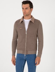 Resim Cacharel Vizon Slim Fit Triko Hırka Kahverengi 