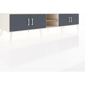 Resim Kronos Tv Ünitesi 3 Raflı 4 Kapaklı 220x59x51 Aytaşı-antrasit/çam Antrasıt/atlas Çam - Aytası 
