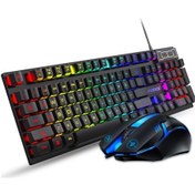 Resim Forev FV-Q305S Renkli Işıklı Kablolu İspanyolca Klavye + Mouse Seti 