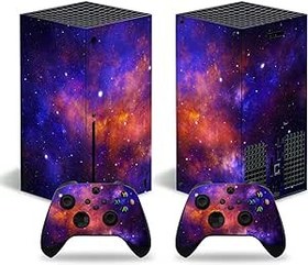 Resim Xbox Series X Konsol ve Denetleyiciler için Cilt Çıkartması, Vinil Çıkartma Serisi X Kaplamalar, X-Box X Serisi X için Sarma Çıkartma Kapak Koruyucu Aksesuarlar (Mor-Kahverengi Bulutsusu) 