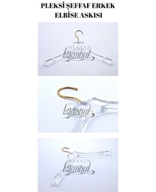 Resim Takım Elbise Askısı 44 Cm Pleksi Şeffaf Gold Kancalı Erkek Ceket Palto Askısı 10 Adet Diğer 