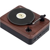 Resim Samdoo Ko-star Nostaljik Radyo Stili Taşınabilir Hoparlör - Bt5.3 + Aux + Tf Kart Desteği, 1200mah Pil, Koyu Ahşap Rengi 