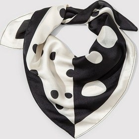 Resim Mavi - Puantiye Desenli Bandana 1913948-70048 Ekru 