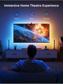 Resim Govee Tv Arkası Led Şerit Aydınlatma + 2'li Aydınlatma Bar + Tv İle Renk Senkronizasyon 55-65 İnç Tüm Tv'ler Uyumludur 