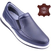 Resim Hakiki Deri Ortopedik Delikli Erkek Günlük Ayakkabı 046 Lacivert 