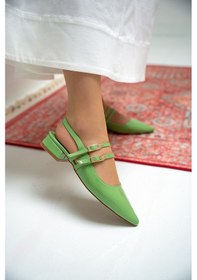 Resim Holly Çift Toka Detaylı Babet Yeşil 