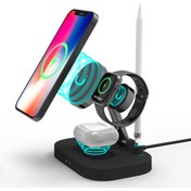 Resim Fogy Katlanabilir 4 In 1 Kablosuz Şarj Standı Iphone & Airpods & Watch & 1st Gen Pencil Şarj 