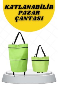 Resim Kanonik Education Katlanabilir Tekerlekli Alışveriş Çantası Pratik ve Detaylı Pazar Arabası 