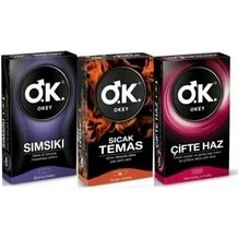 Resim Okey Prezervatif Sımsıkı 10 Lu + Sıcak Temas 10 Lu + Çifte Haz 10 Lu 