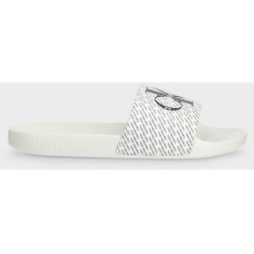 Resim Calvin Klein Erkek Terlik Ym0ym00955 01w Beyaz-siyah Beyaz - Siyah 