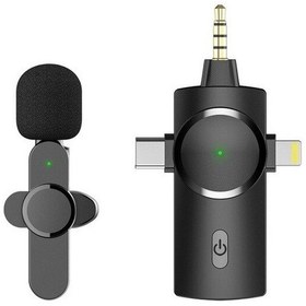 Resim Daytona K9 Wireless 3ın1 Kablosuz Type-C-Lightning-Jaklı Mikrofon 