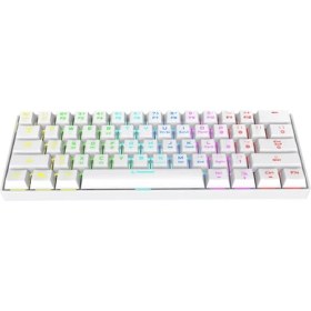 Resim Rampage KB-RX63 B-Atom Beyaz Bluetooth Rgb Backlight Blue Mekanik Q 63 Tuşlu Mini Gaming Oyuncu Klavyesi 