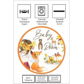 Resim West Home Makinede Yıkanabilir Kaymaz Taban Leke Tutmaz Yuvarlak Çocuk Halısı Oyun Matı Wh 556 Orange Yuvarlak Turuncu 