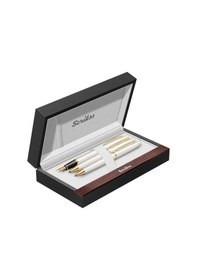 Resim Scrikss 35 3'lü Set Beyaz Altın Dolma Kalem+Tükenmez Kalem+Versat 