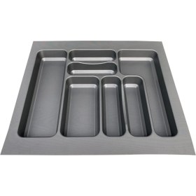 Resim Dizaynaks Versa Antrasit Dokulu Çekmece Içi Kare Plastik Kaşıklık 55 x 49 