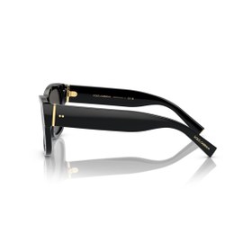 Resim Dolce&Gabbana Unisex Siyah-Füme Organik (UV) Cam Selüloz Asetat (Selüloid) Kapalı Çerçeve Dikdörtgen Güneş Gözlüğ 