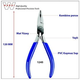 Resim Weber 1245 Elektronikçi Kombine Pense 120 Mm 