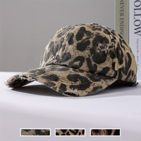 Resim 1 adet Kadınlar için Leopar Desenli Beyzbol Şapkası - Şık, Nefes Alabilen Yaz Şapkası, Ayarlanabilir Snap Kapatma, Güneş Koruması ve Dayanıklı Polyester Karışımı - Seyahat, Açık Hava Aktiviteleri ve Şenlikli Durumlar için İdeal, Seyahat Başlığı | Leopar Desenli Şapka | Ayarlanabilir Kapatma Şapkası 