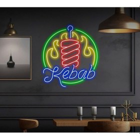 Resim Twins Led Kebab Yazılı Ve Şekilli Neon Tabela Mavi Model:model:62583366 Mavi 