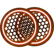 Resim SOUNDERS Neon Işıklı 16 cm Hoparlör ve Midrange Kapağı - 2 Adet - Kırmızı 