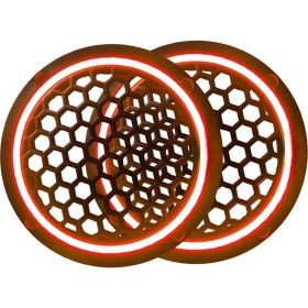 Resim SOUNDERS Neon Işıklı 16 cm Hoparlör ve Midrange Kapağı - 2 Adet - Kırmızı 