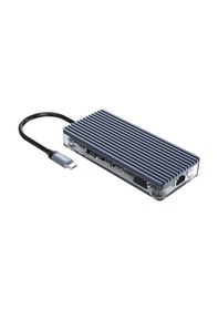 Resim Orico USB 3.0 Type-C 11-in-1 HDMI Type-C TF ve SD RJ45 Şeffaf Çoklayıcı Hub WB-11P 