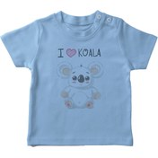 Resim Angemiel Baby Tombul Koala Erkek Bebek Tişört Mavi B0463MDBBKETSRT 