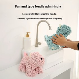 Resim 1 adet Yumuşak Chenille Mutfak ve Banyo Havlusu - Süper Emici, Hızlı Kuruyan, Sevimli Karikatür Köpek Tasarımı, Sabun Tutucu ile Çok Amaçlı El Havlusu, Mutfak, Banyo ve Daha Fazlası için İdeal, Banyo Havlusu | Karikatür Köpek Tasarımı | Polyester Havlu 