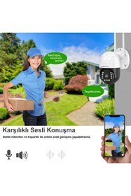 Resim Ventus 360 Dönebilen Kablosuz Wifi Ip Kamera Speed Dome 1080p Fullhd Gece Görüşlü Hareketli Dış Mekan Sesli 