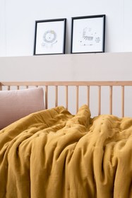 Resim Nevresim Gerektirmeyen Yıkanabilir Smooth Bebek Yorganı Hardal Sarısı 