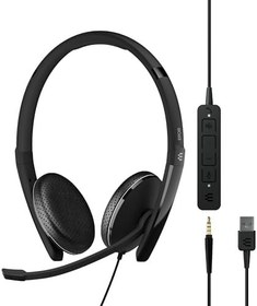 Resim EPOS Adapt 165T USB II - Kablolu, Çift Taraflı Kulaklık - 3,5 mm Jak/USB Bağlantısı - Takımlar Sertifikalı-UC Optimize Edilmiş-Üstün Stereo Ses Geliştirilmiş Konforlu Çağrı Kontrolü - Siyah 